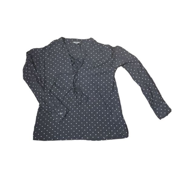 Billabong Polka Dot Tie Front Blouse - Picture 1 of 5